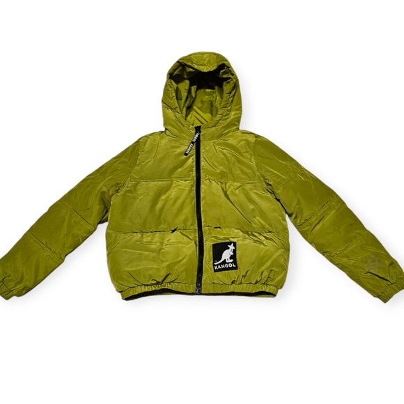 Kangol x H&M Collaboration Green Puffer Front Zip Closure Hooded Puffer Jacket - Picture 3 of 11